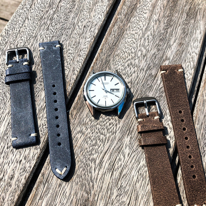 Navy Blue | Heritage Italian Calf Leather Watch Strap - Samurai Vintage Co.
