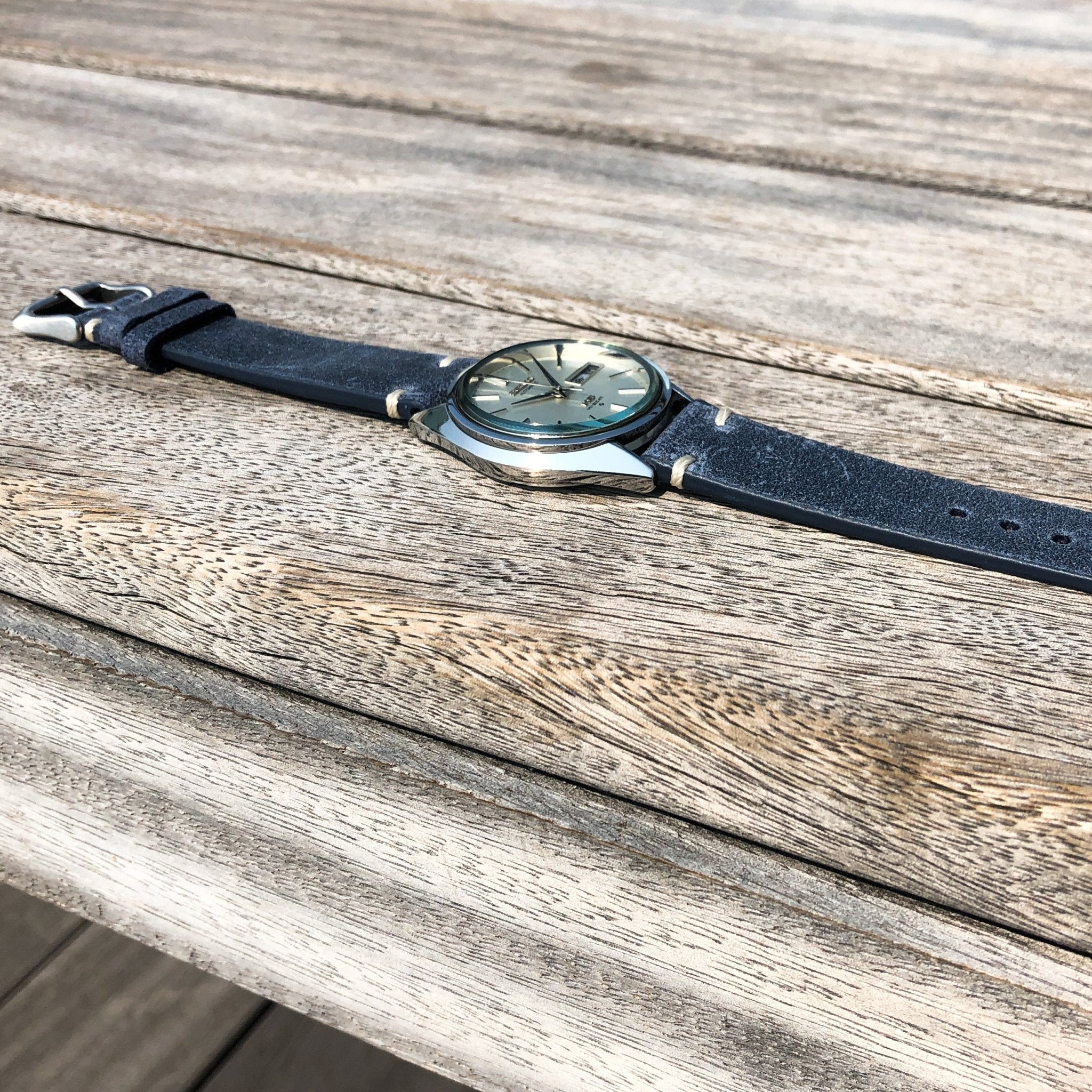 Navy Blue | Heritage Italian Calf Leather Watch Strap - Samurai Vintage Co.