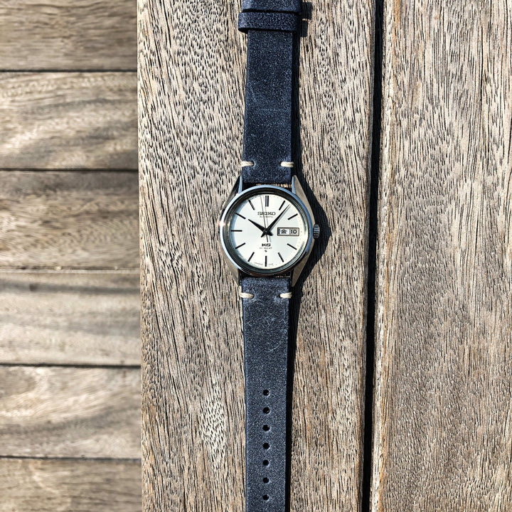 Navy Blue | Heritage Italian Calf Leather Watch Strap - Samurai Vintage Co.