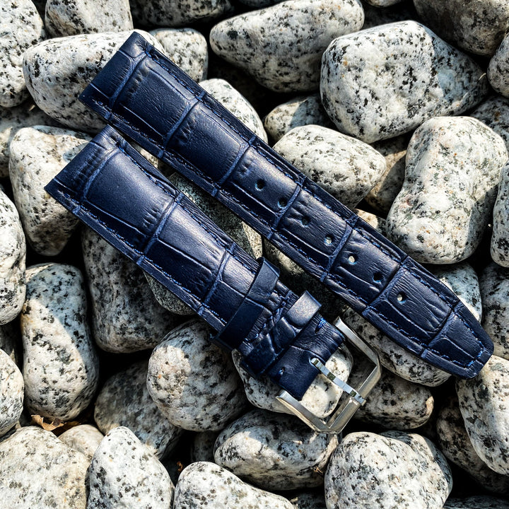 Ocean Blue | Pilot Italian Calf Leather Watch Strap - Samurai Vintage Co.