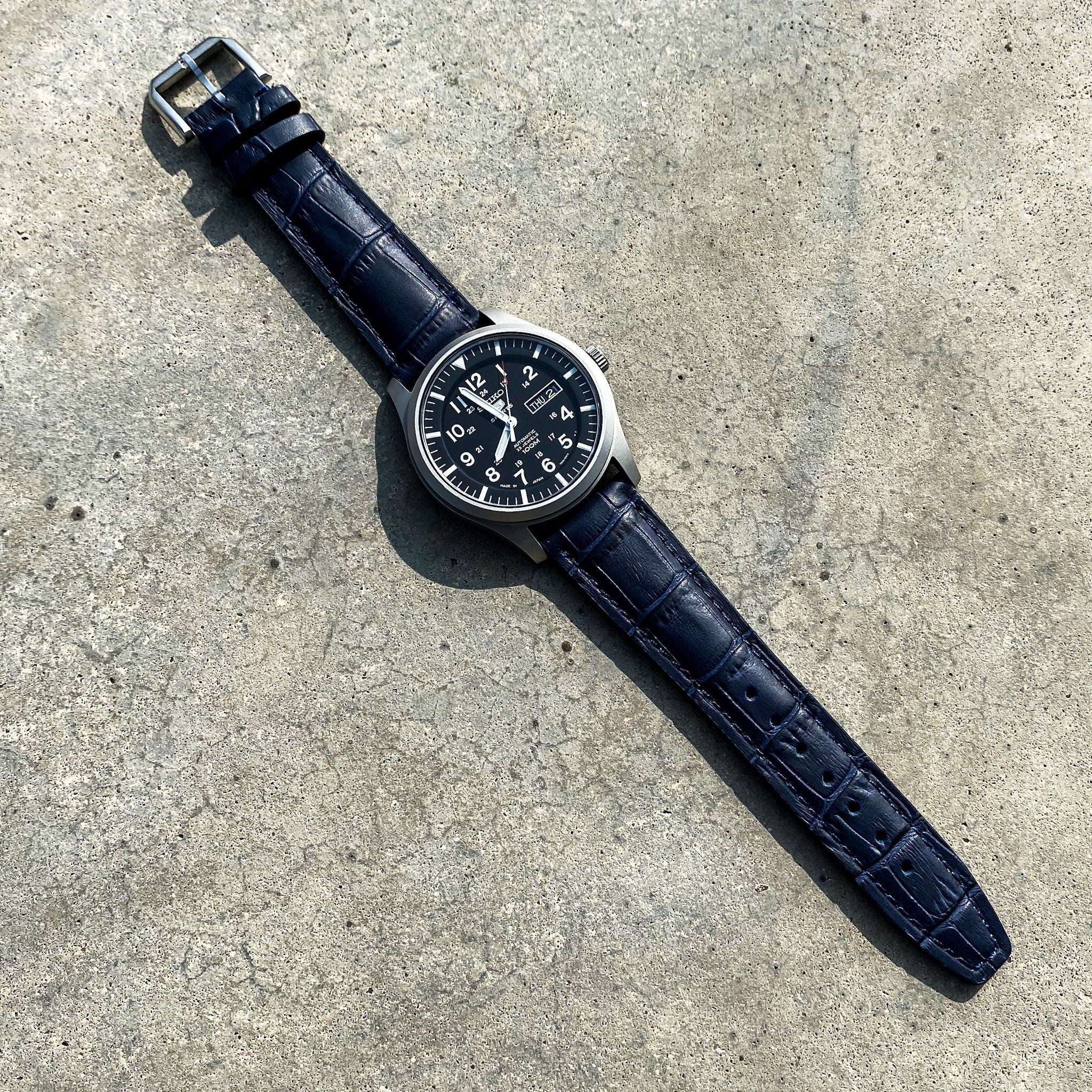 Ocean Blue | Pilot Italian Calf Leather Watch Strap - Samurai Vintage Co.