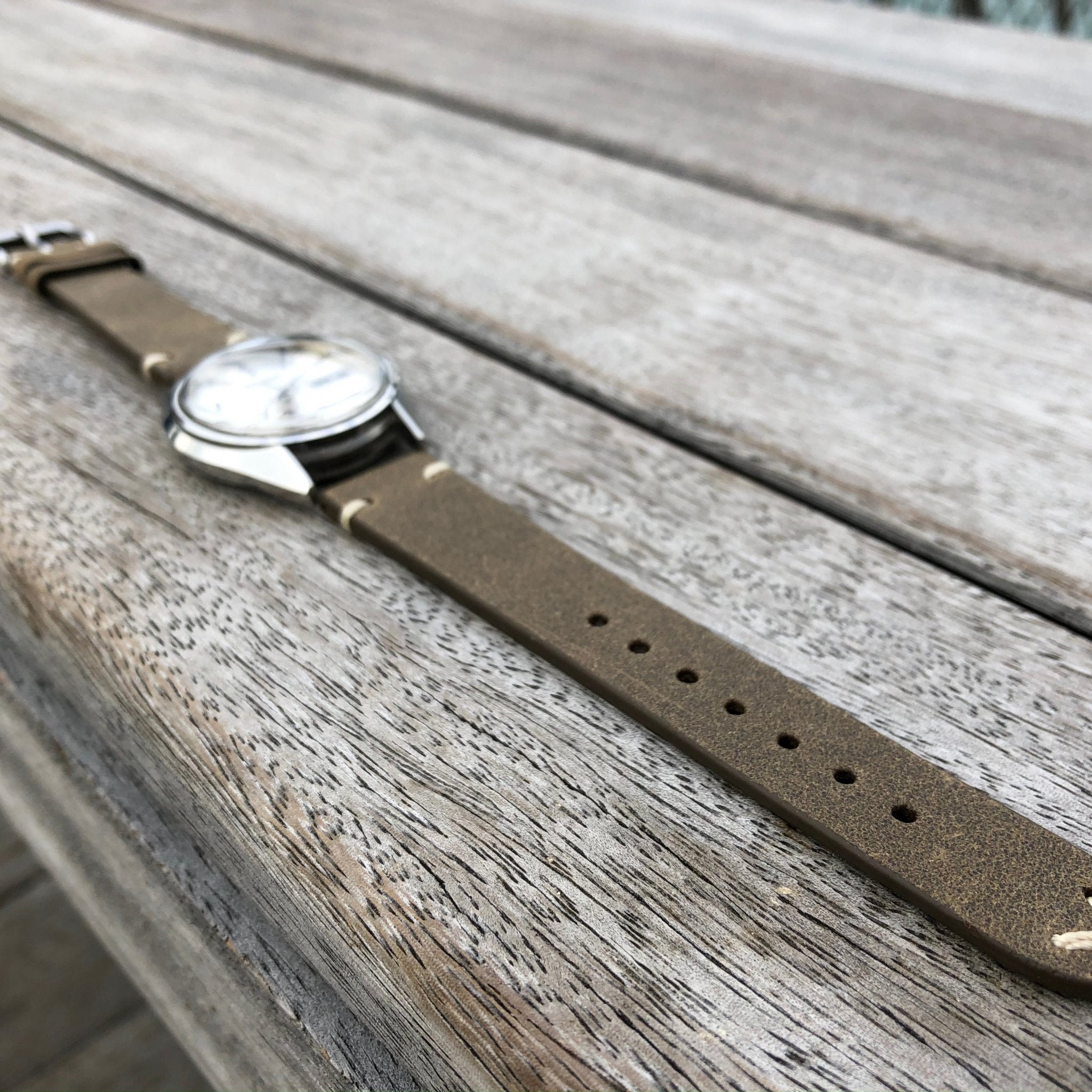 Olive Green | Heritage Italian Calf Leather Watch Strap - Samurai Vintage Co.