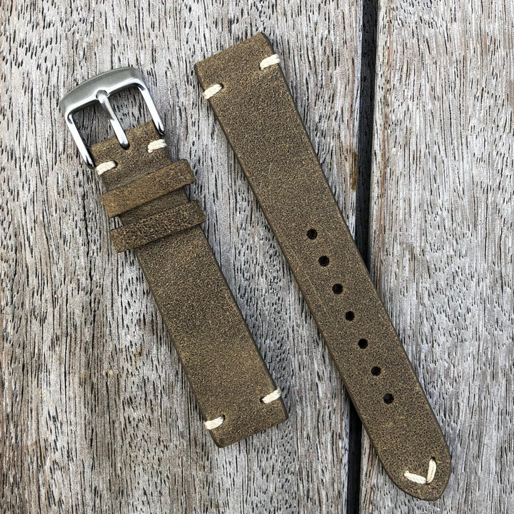 Olive Green | Heritage Italian Calf Leather Watch Strap - Samurai Vintage Co.