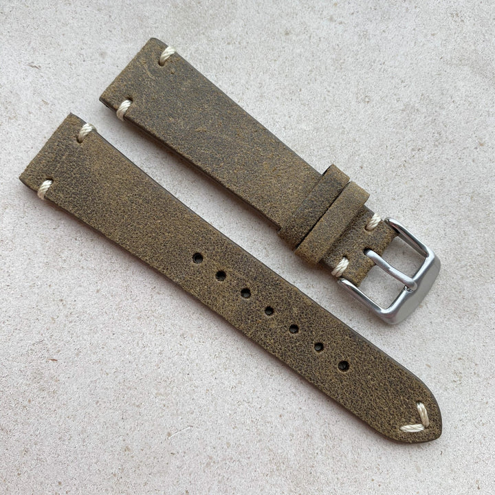 Olive Green | Heritage Italian Calf Leather Watch Strap - Samurai Vintage Co.