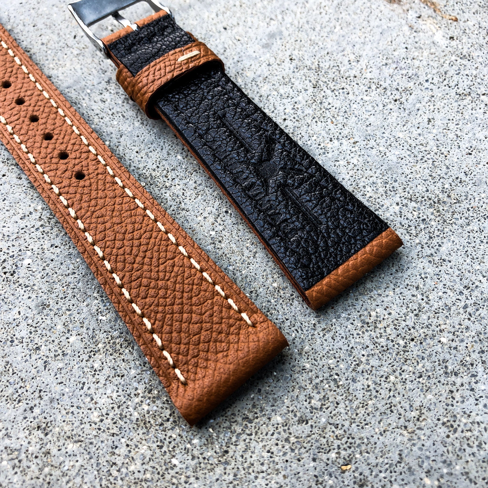 Paris Orange | Grand Italian Calf Leather Watch Strap - Samurai Vintage Co.