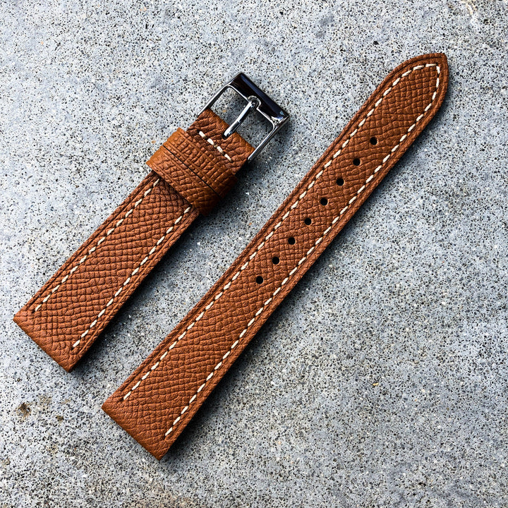 Paris Orange | Grand Italian Calf Leather Watch Strap - Samurai Vintage Co.