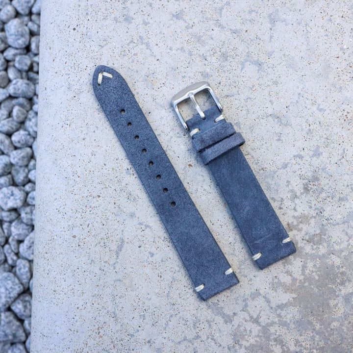 Rocky Blue Suede | Heritage Suede Italian Calf Leather Watch Strap - Samurai Vintage Co.