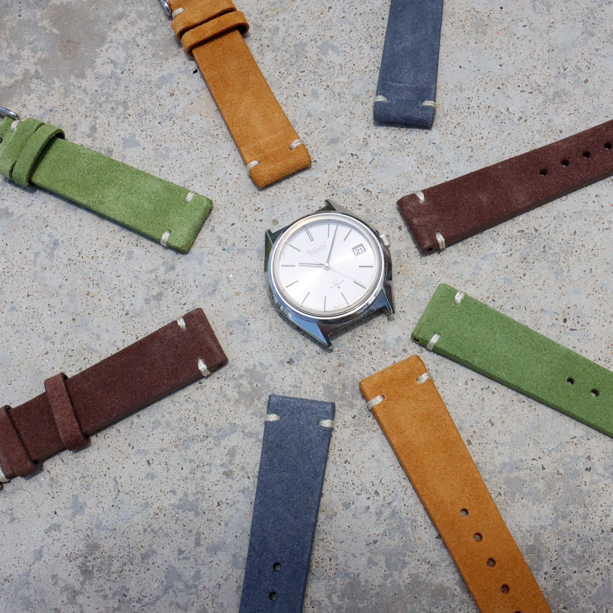 Rocky Blue Suede | Heritage Suede Italian Calf Leather Watch Strap - Samurai Vintage Co.