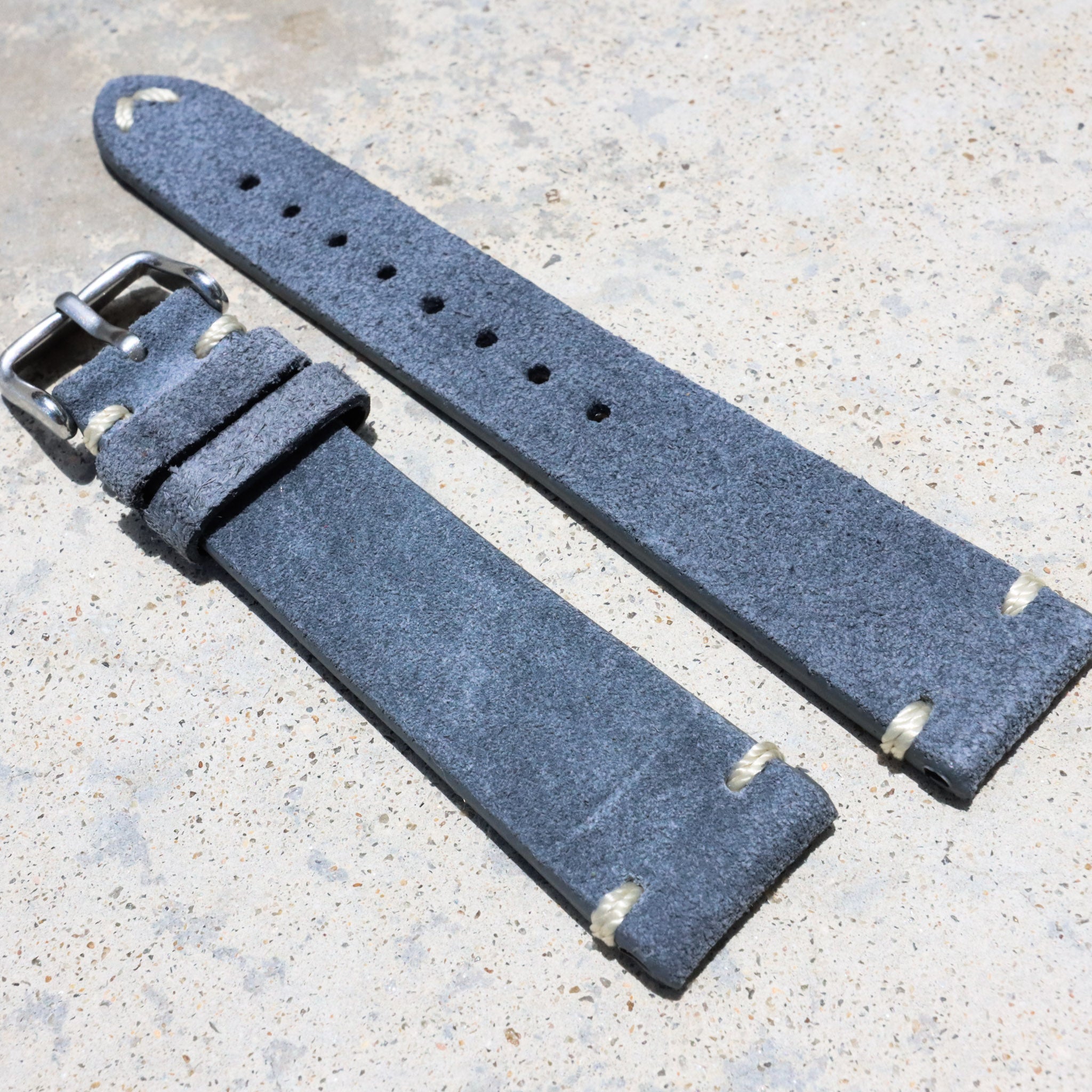 Rocky Blue Suede | Heritage Suede Italian Calf Leather Watch Strap - Samurai Vintage Co.