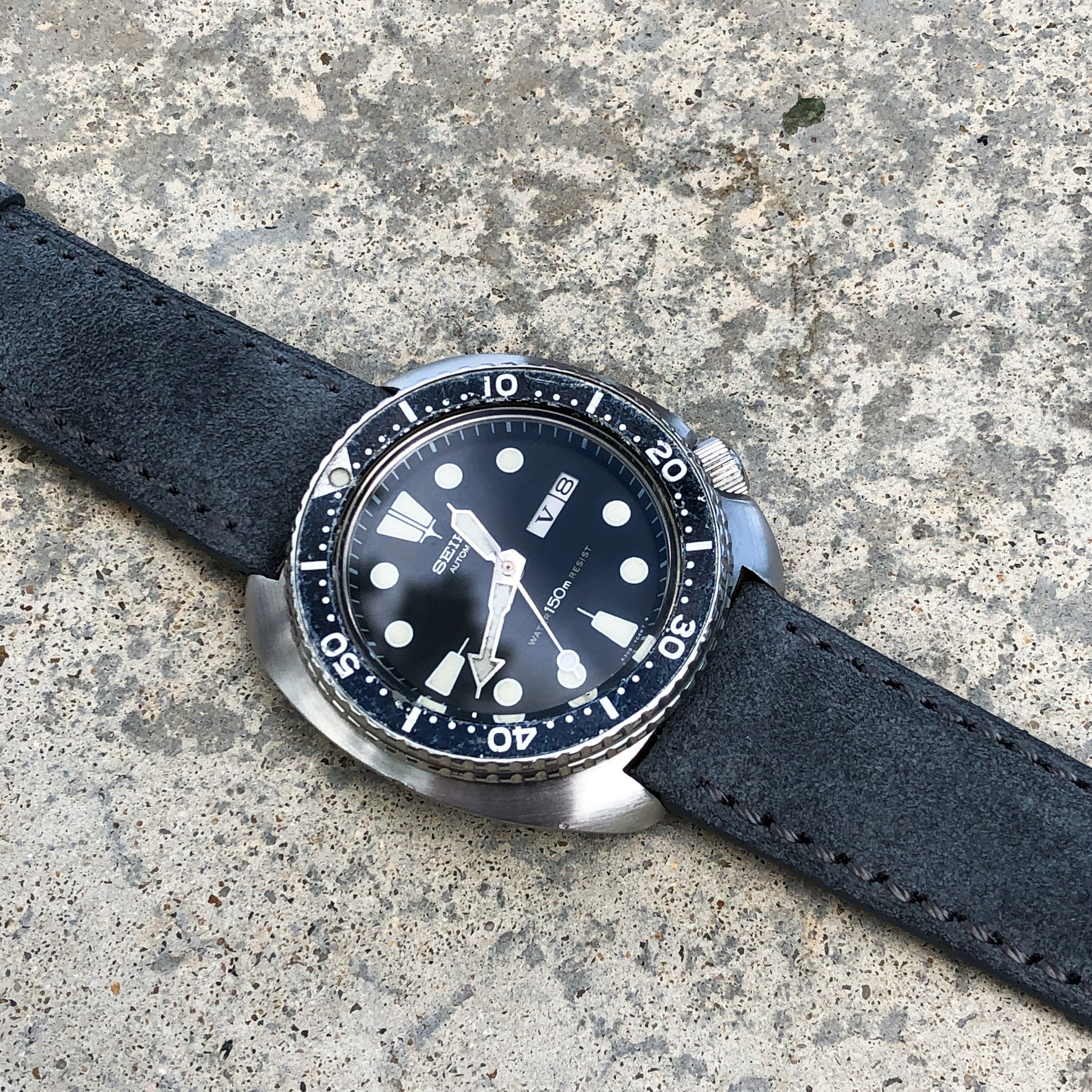 Shuttle Grey Suede | Calfskin Italian Leather Watch Strap - Samurai Vintage Co.
