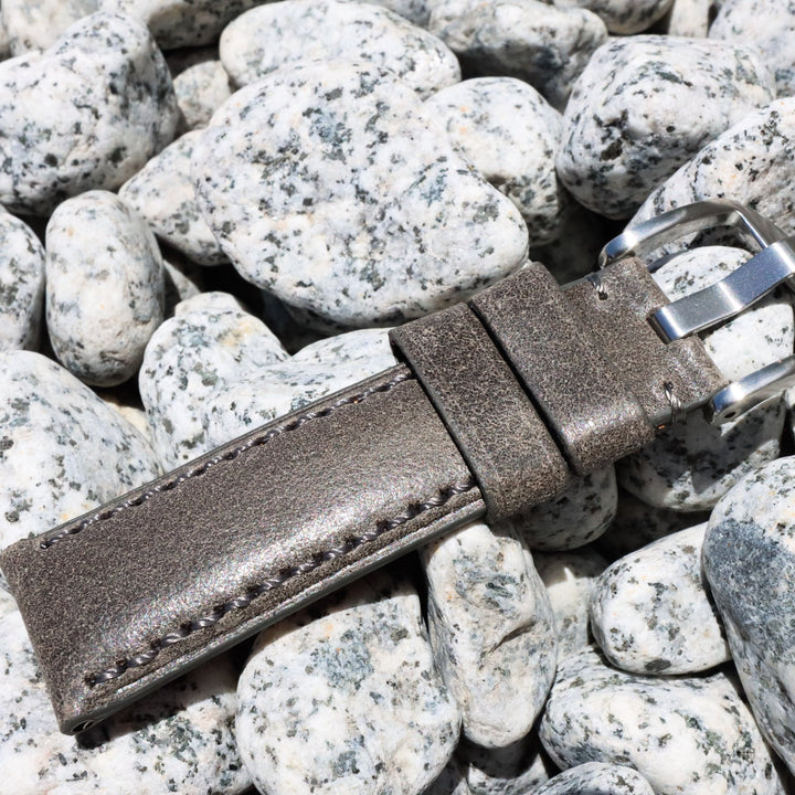 Steel Grey | Calfskin Italian Leather Watch Strap - Samurai Vintage Co.