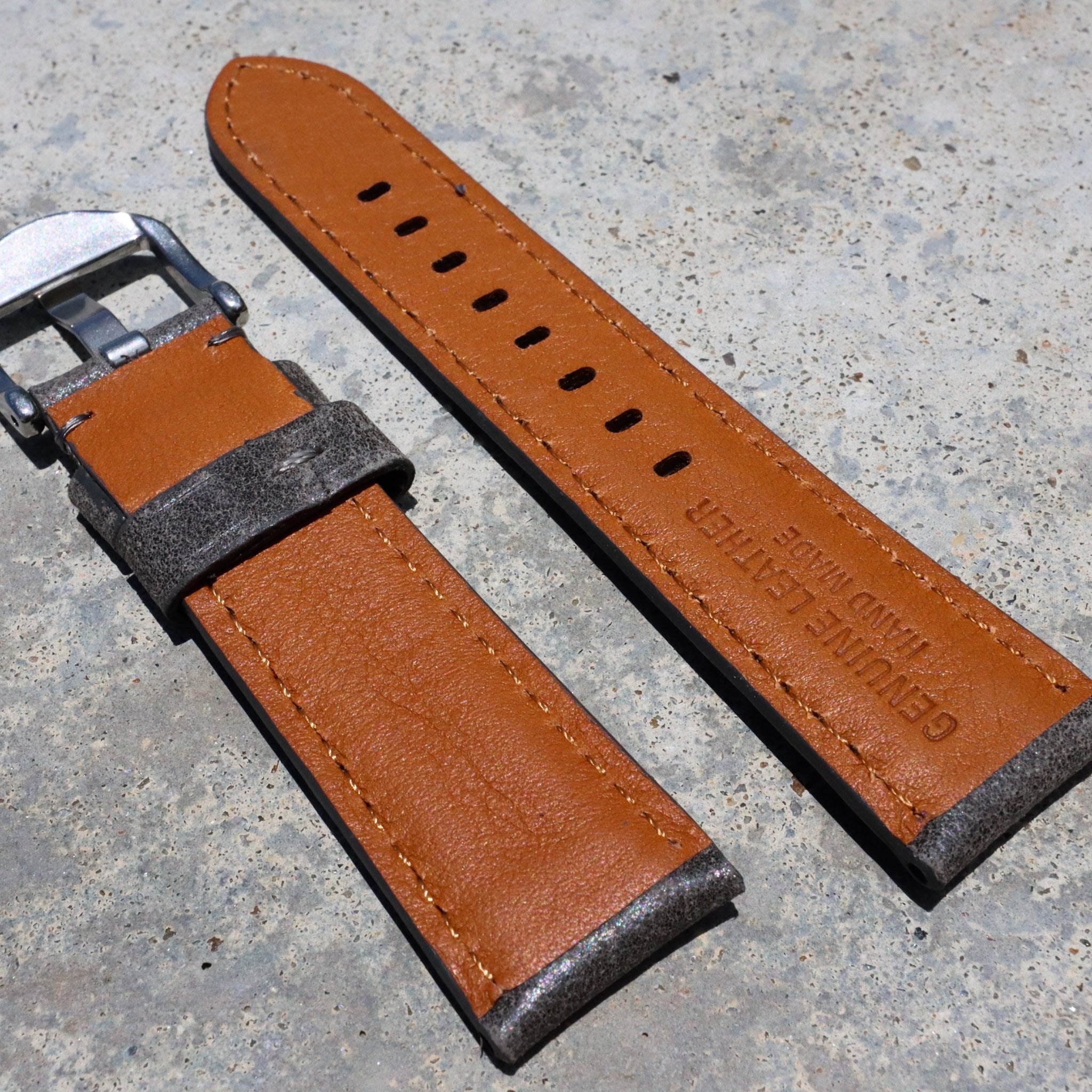 Steel Grey | Calfskin Italian Leather Watch Strap - Samurai Vintage Co.