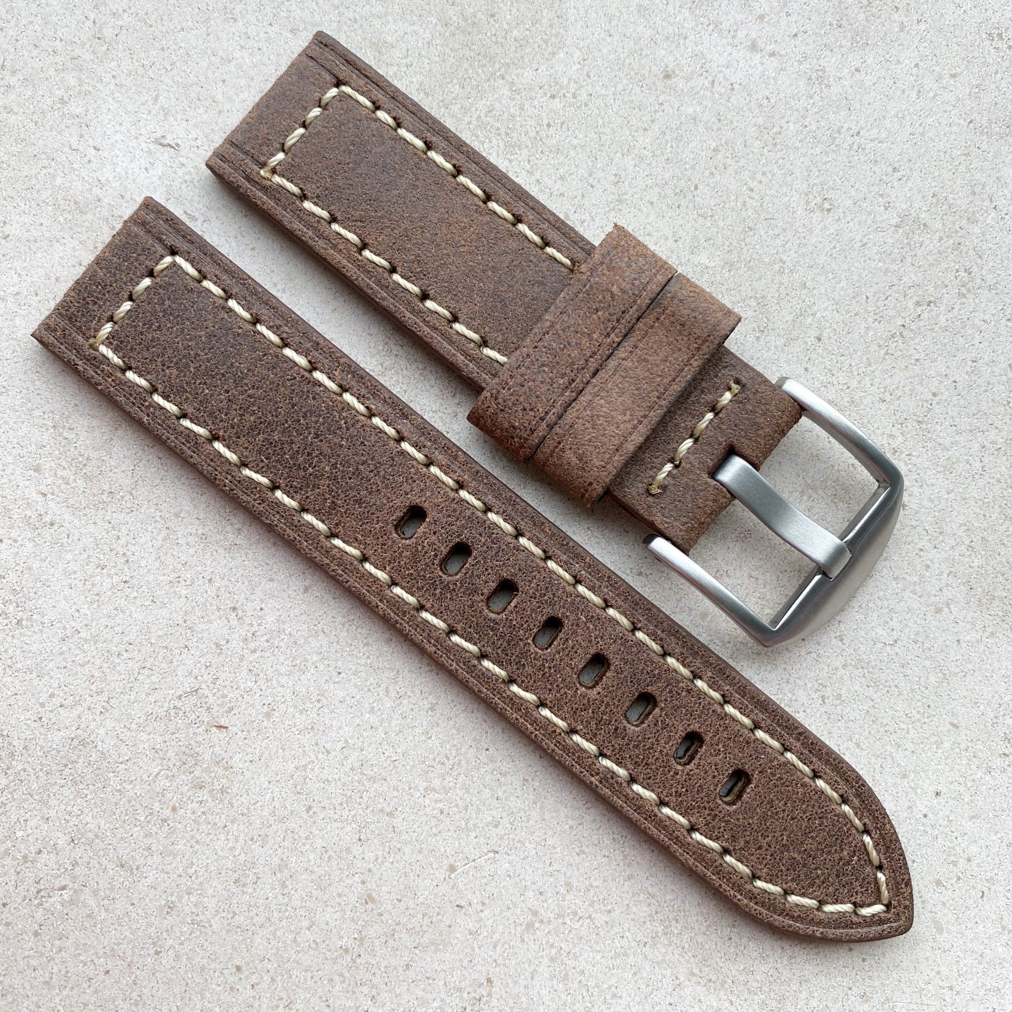 Suzuka Brown | Continental Italian Calf Leather Watch Strap - Samurai Vintage Co.