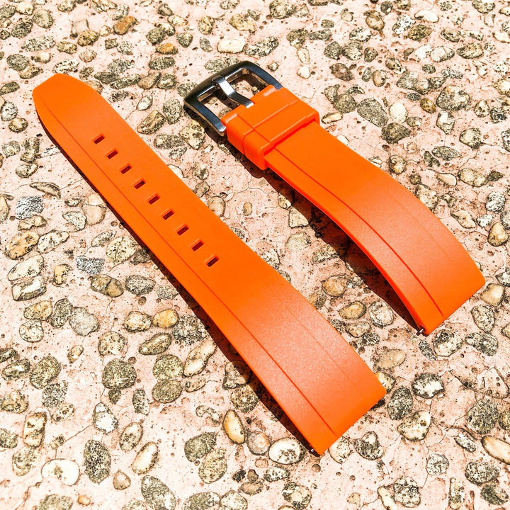 Tangerine Orange | Flexi Rubber Series Watch Strap (with quick release) - Samurai Vintage Co.