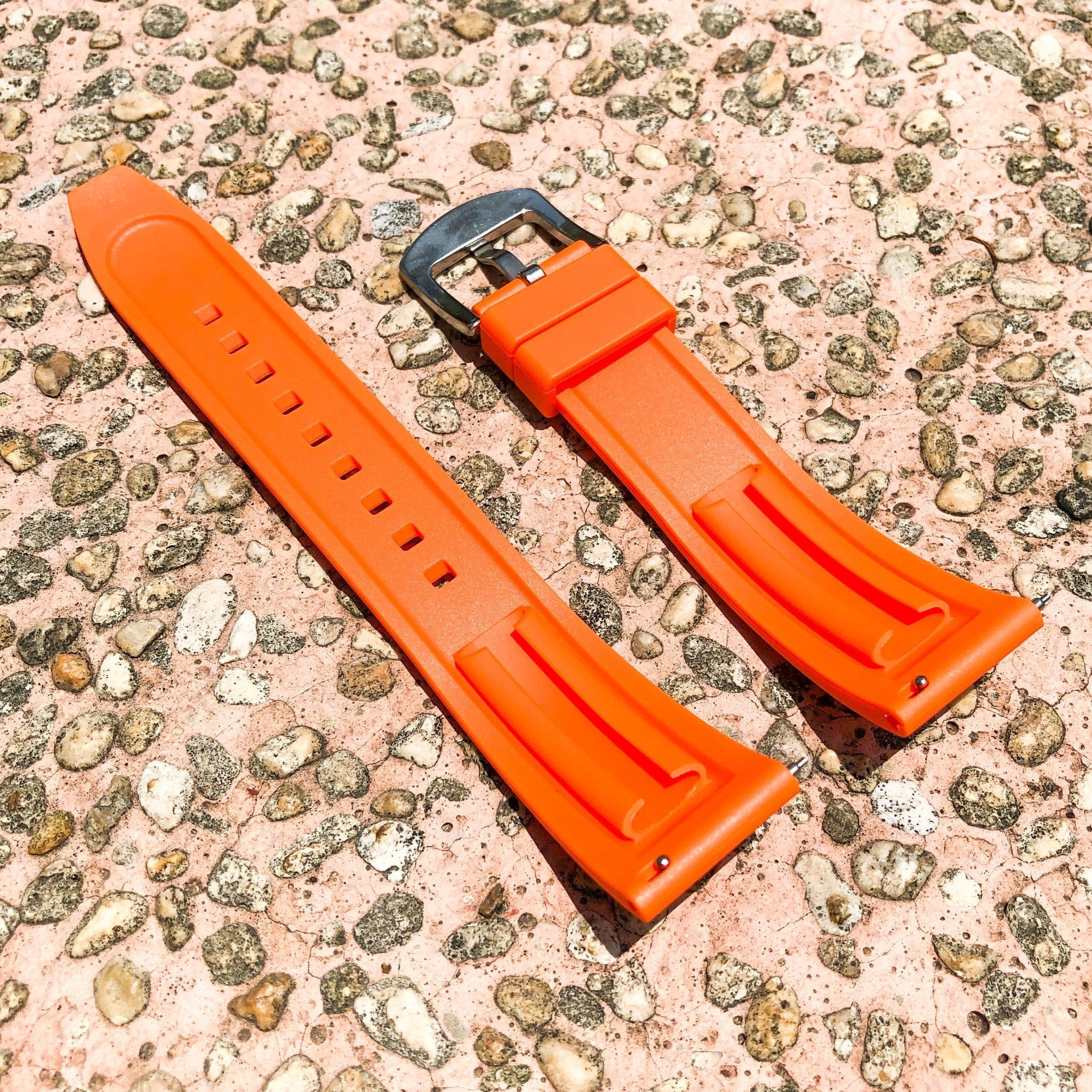 Tangerine Orange | Flexi Rubber Series Watch Strap (with quick release) - Samurai Vintage Co.