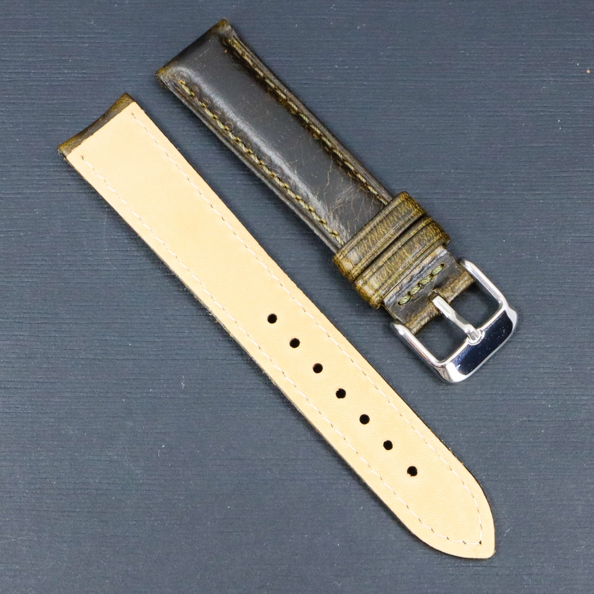 Tobacco Green | 18mm & 20mm Italian Calf Leather Watch Strap - Samurai Vintage Co.