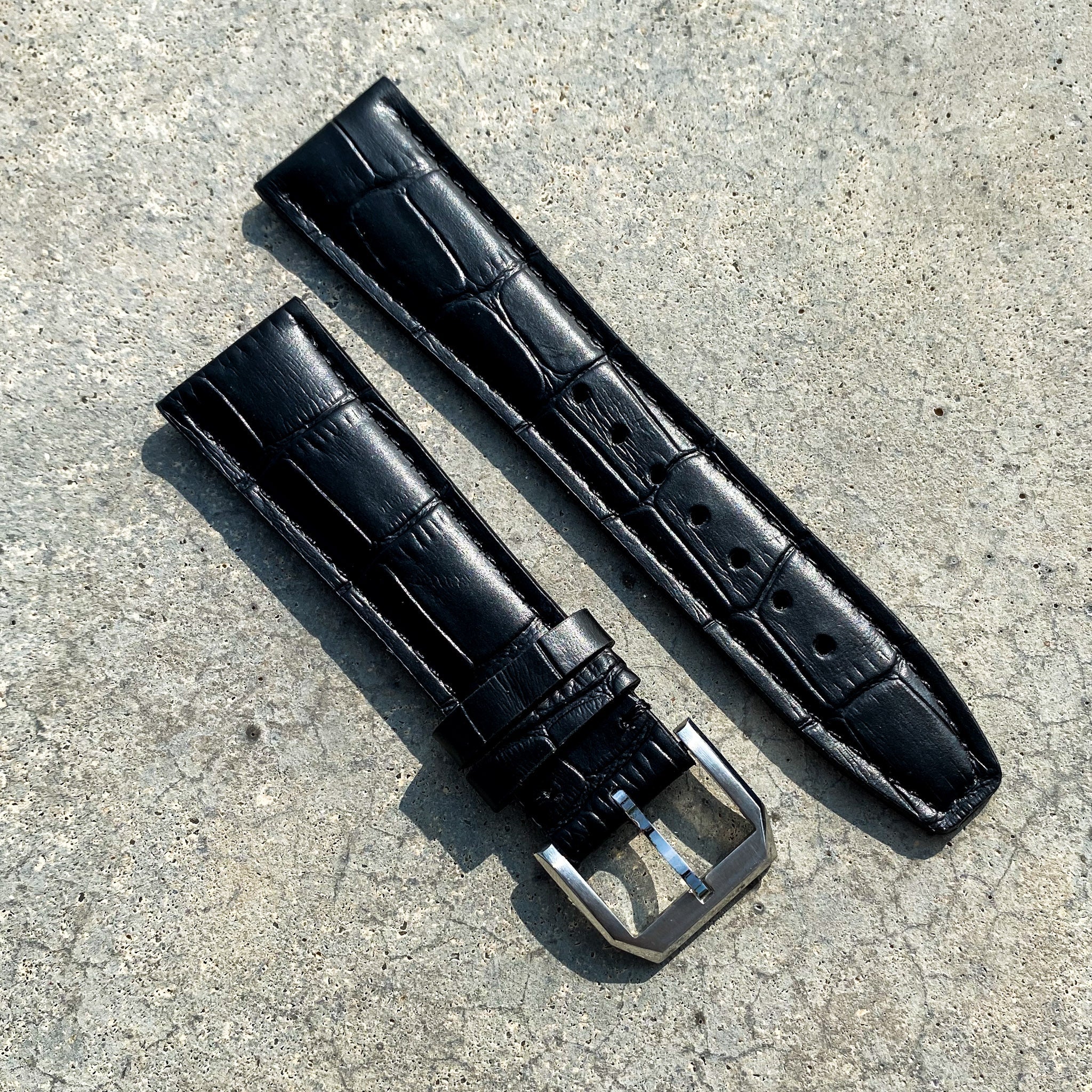 Vintage Black | Pilot Italian Calf Leather Watch Strap - Samurai Vintage Co.