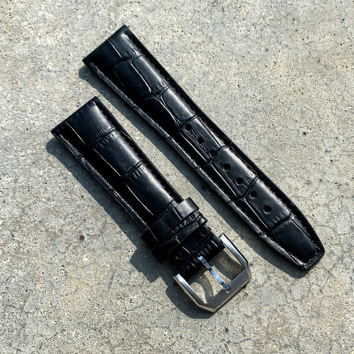 Vintage Black | Pilot Italian Calf Leather Watch Strap - Samurai Vintage Co.