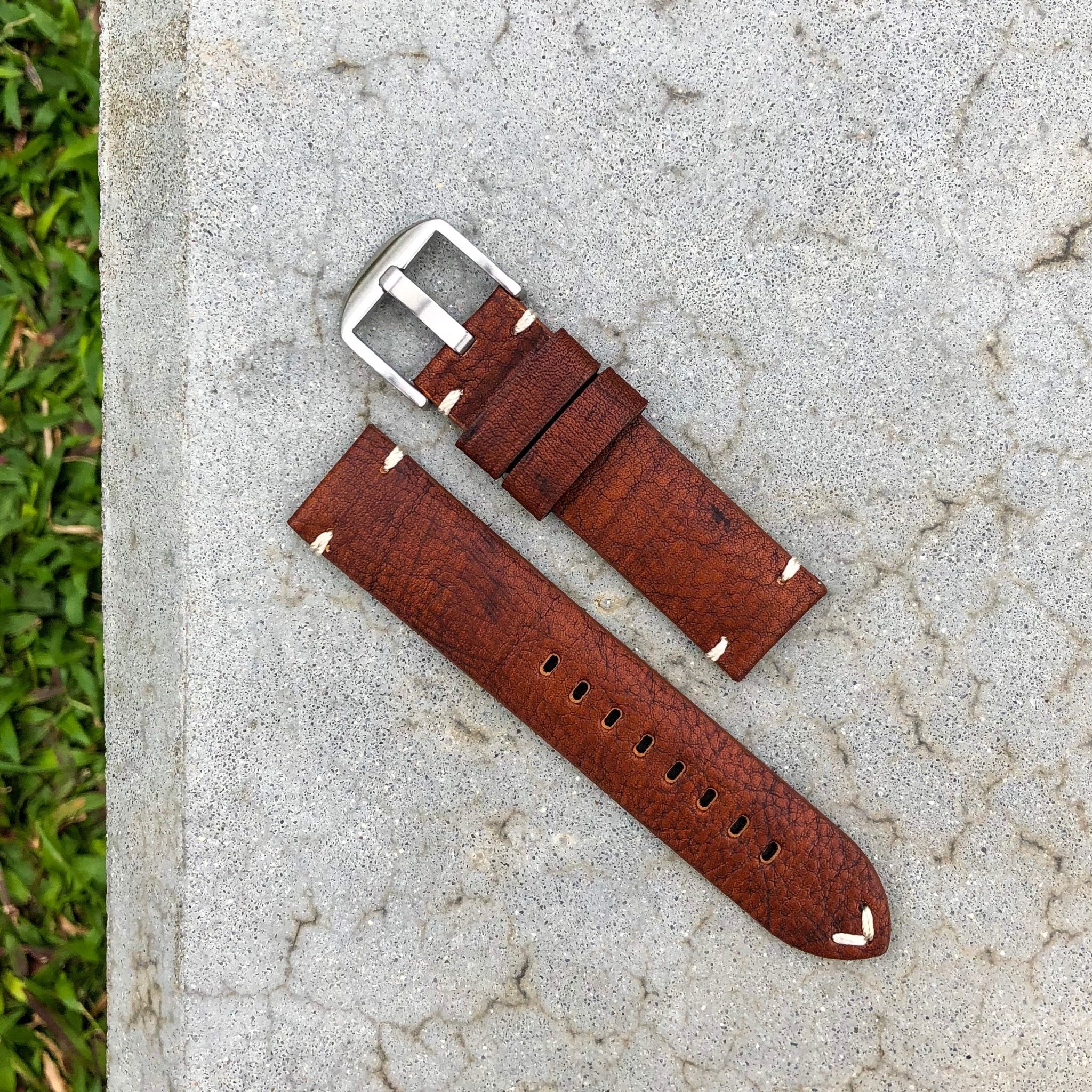 Vintage Brown | Stealth Calf Leather Watch Strap - Samurai Vintage Co.