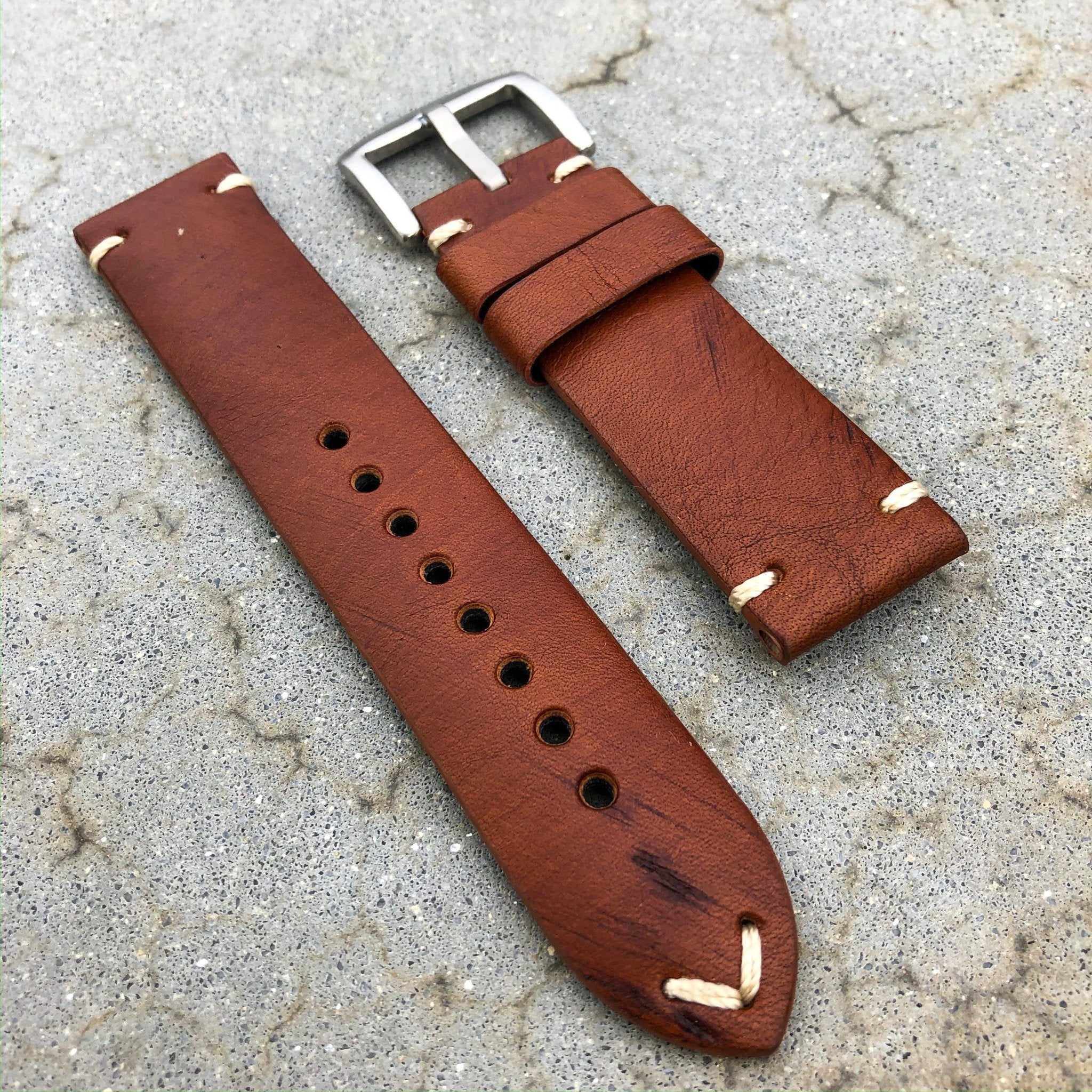 Vintage Red | Stealth Calf Leather Watch Strap - Samurai Vintage Co.