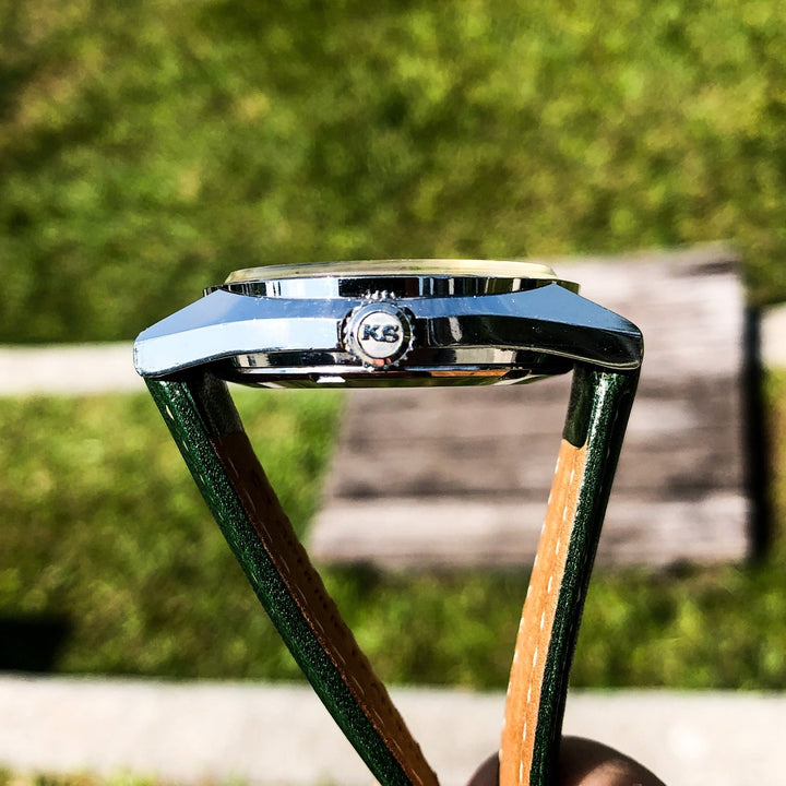 Vintage Watch | King Seiko 5626 - 7110R (with wave pattern patina dial) - Samurai Vintage Co.