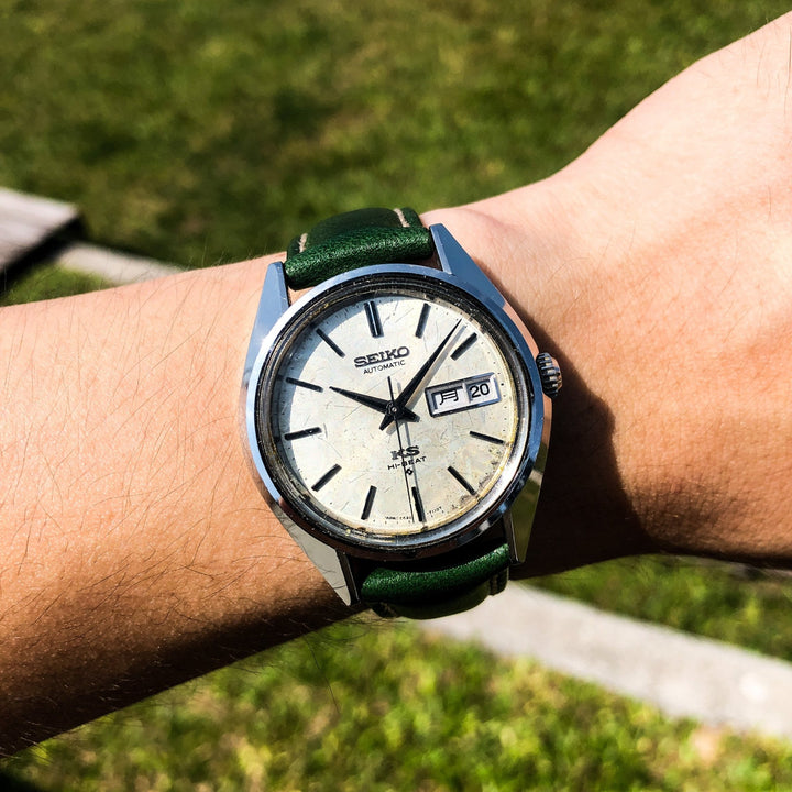 Vintage Watch | King Seiko 5626 - 7110R (with wave pattern patina dial) - Samurai Vintage Co.