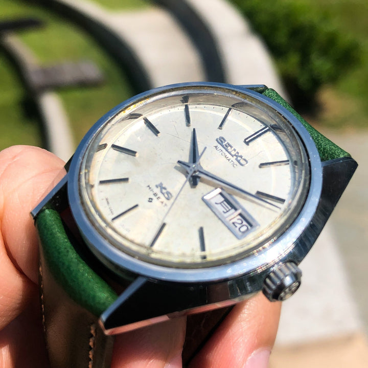 Vintage Watch | King Seiko 5626 - 7110R (with wave pattern patina dial) - Samurai Vintage Co.