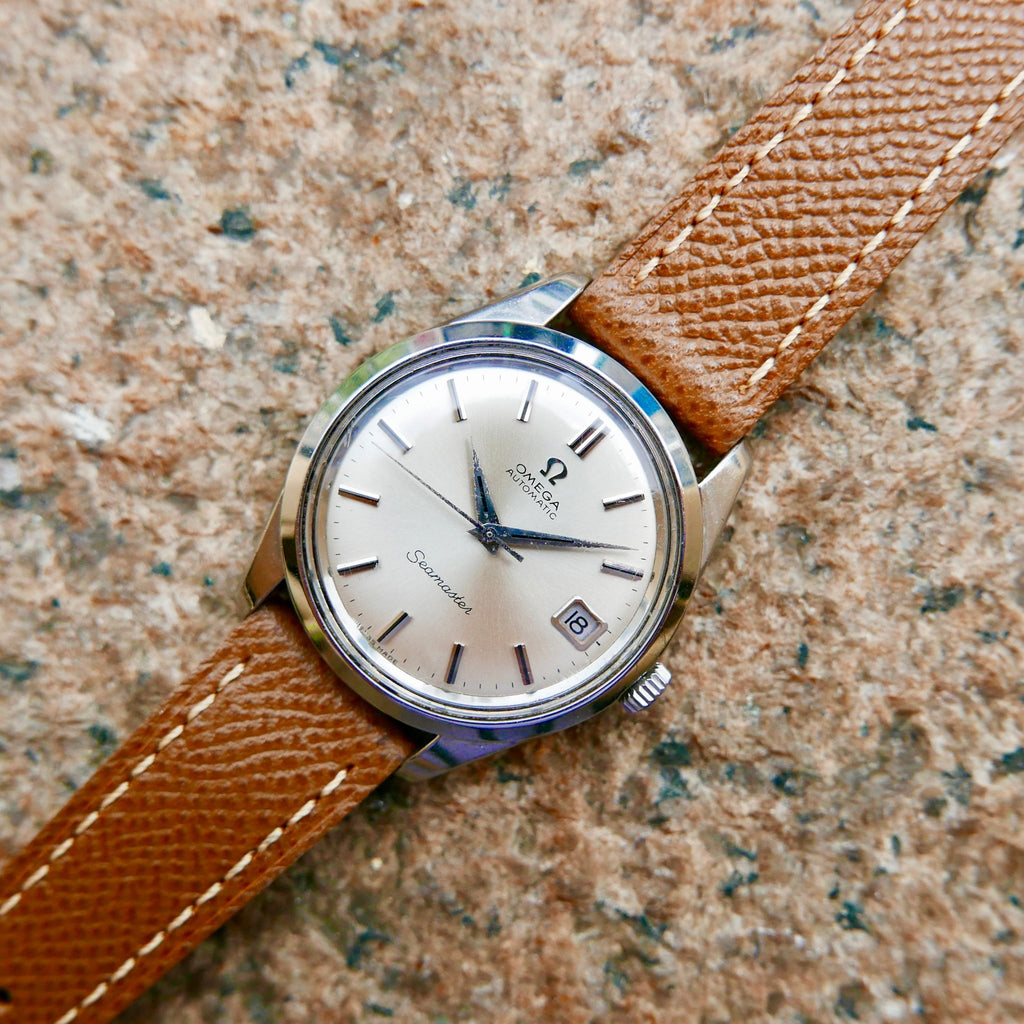 Vintage omega seamaster leather strap hot sale