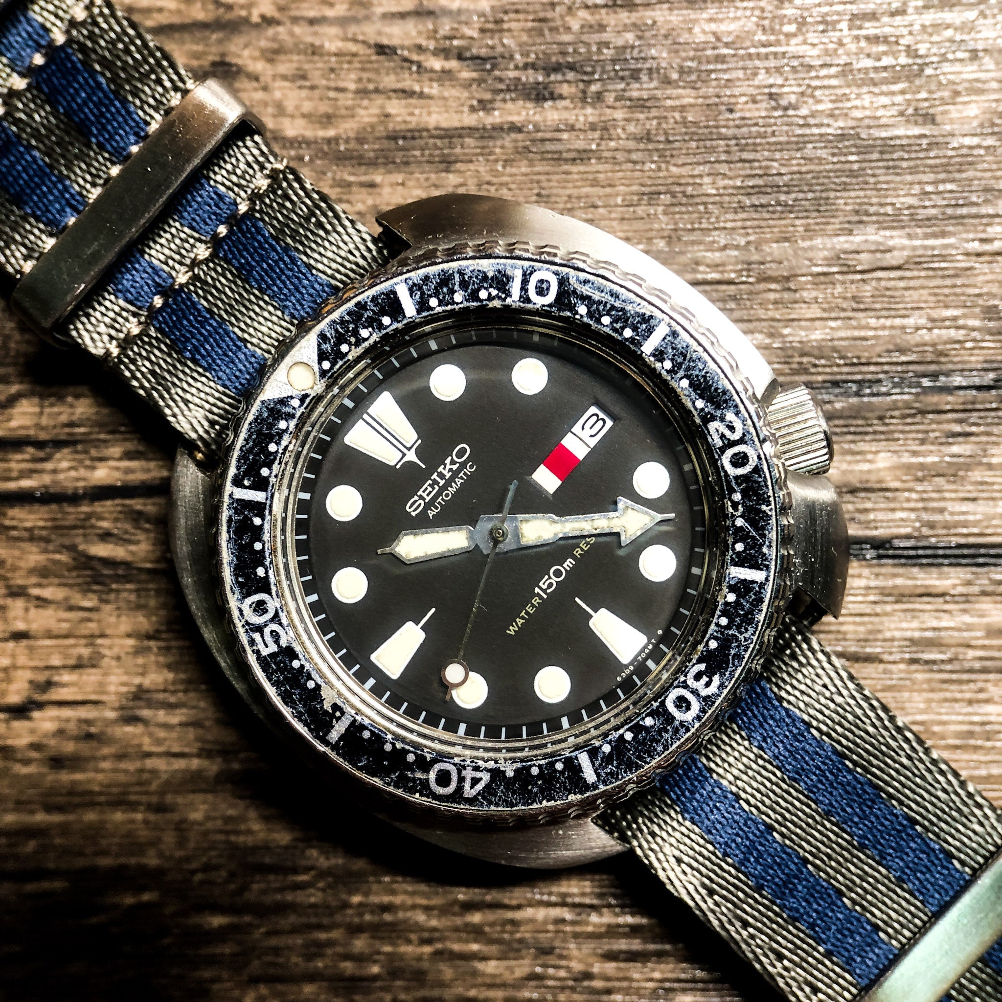 Vintage Watch | Seiko 6309-7040 Turtle (Original bezel aged to a dark grey finishing) - Samurai Vintage Co.
