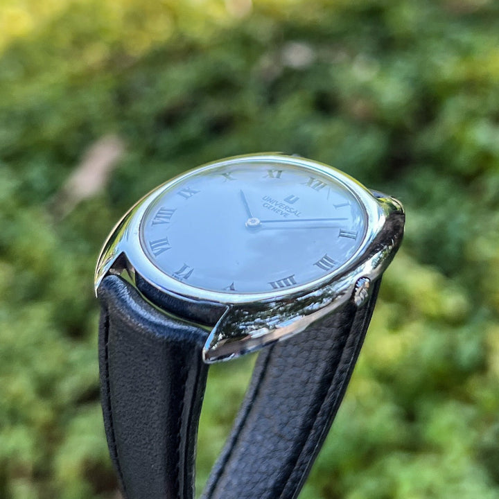 VINTAGE WATCH | UNIVERSAL GENEVE 842111 "WHITE SHADOW DESIGN" - Samurai Vintage Co.