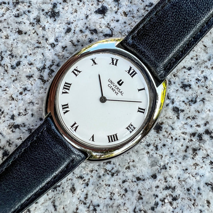VINTAGE WATCH | UNIVERSAL GENEVE 842111 "WHITE SHADOW DESIGN" - Samurai Vintage Co.